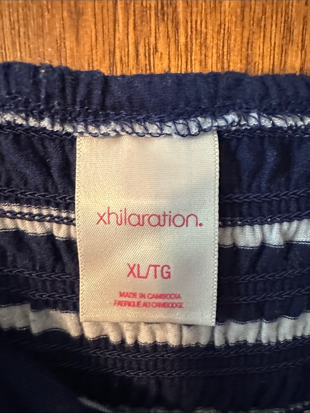 Xhilaration Navy White Striped Dress Maxi Strapless Ruched Front - Picture 2 of 6
